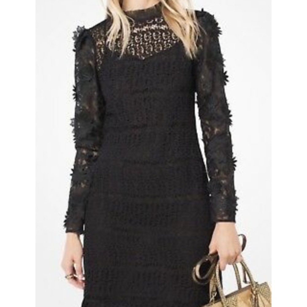 Michael kors crochet lace dress floral applique